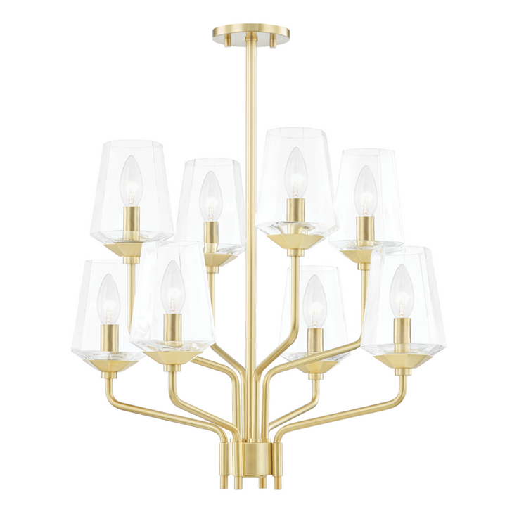 Kayla Chandelier, 8-Light, Aged Brass, 24"W (H420808-AGB 608UEGX)