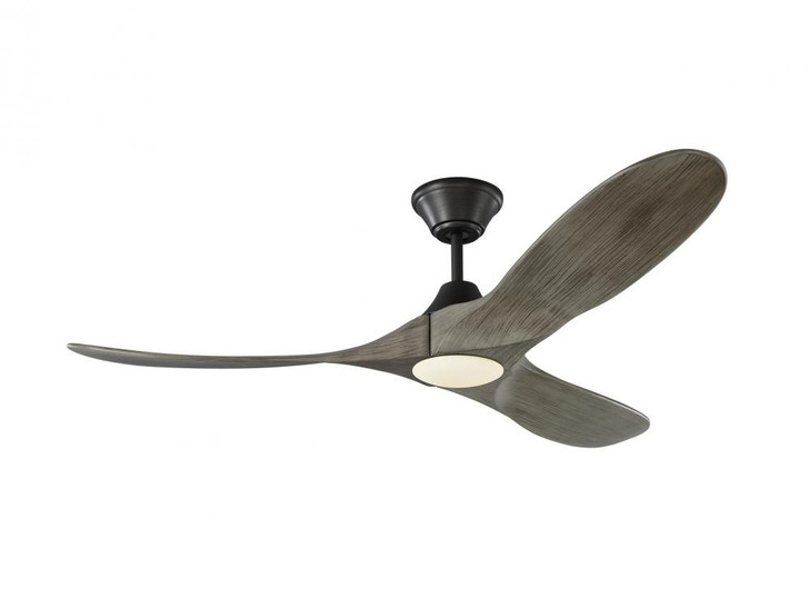 Maverick Ceiling Fan, 3-Blade, 1-Light, LED, Aged Pewter, Light Gray Weathered Oak Blades, 52"W (3MAVR52AGPD 9QZV)