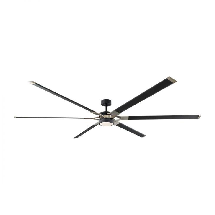 Loft Ceiling Fan, 6-Blade, 1-Light, LED, Midnight Black, Midnight Black Blades, 96"W (6LFR96MBKD DJUH)