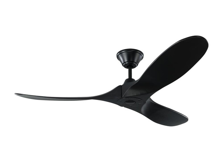 Maverick Ceiling Fan, 3-Blade, Matte Black, Matte Black Blades, 52"W (3MAVR52BKBK 9QYU)