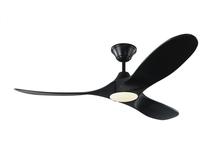 Maverick Ceiling Fan, 3-Blade, 1-Light, LED, Matte Black, Matte Black Blades, 52"W (3MAVR52BKBKD 9QZW)