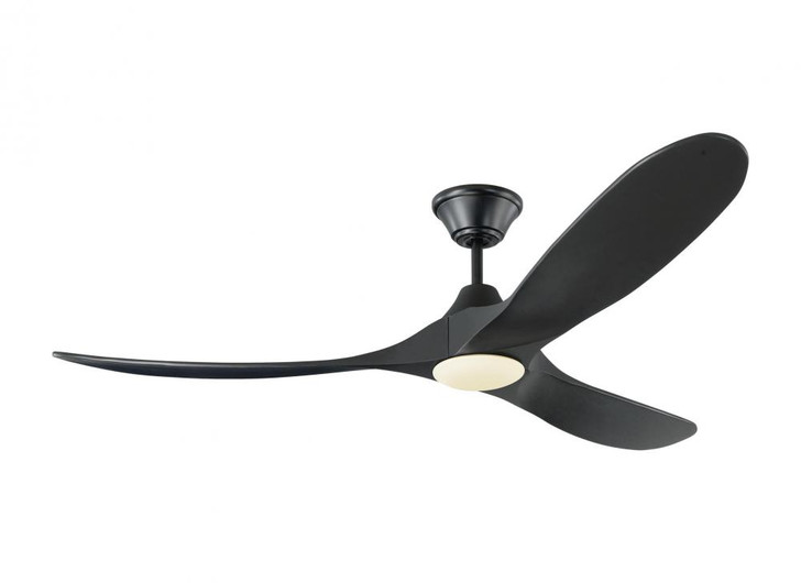 Maverick Ceiling Fan, 3-Blade, 1-Light, LED, Matte Black, Matte Black Blades, 60"W (3MAVR60BKBKD 9R02)