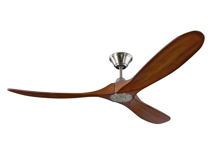 Maverick Ceiling Fan, 3-Blade, Brushed Steel, 60"W (3MAVR60BSKOA 9P0L)