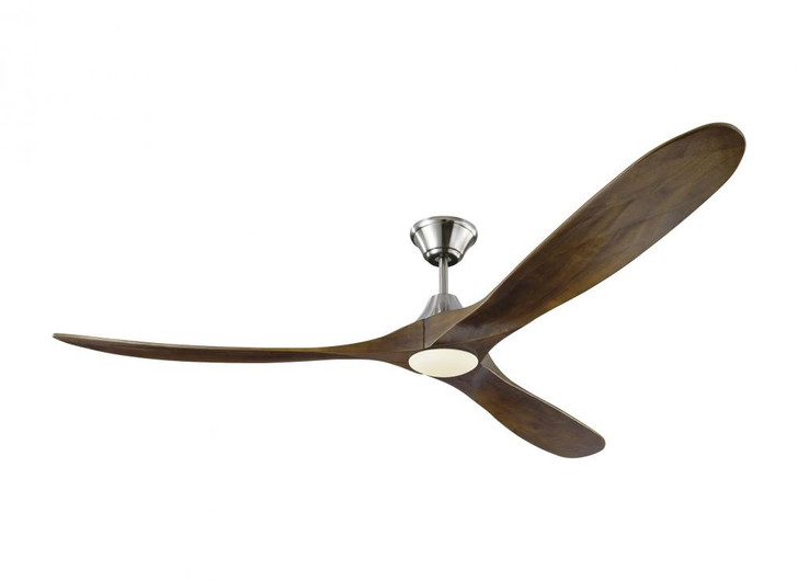 Maverick Max Ceiling Fan, 3-Blade, 1-Light, LED, Brushed Steel, Dark Walnut Blades, 70"W (3MAVR70BSD 9R0A)