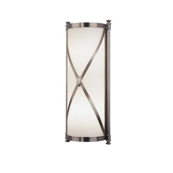 Chase Wall Sconce, 2-Light, Dark Antique Nickel, Frosted White Glass, 16.5"H (D1986 24F0V)