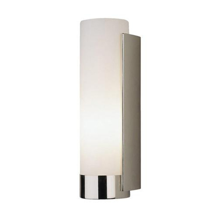 Tyrone Wall Sconce, 1-Light, Polished Nickel, Frosted White Glass, 12"H (S1310 24GYF)