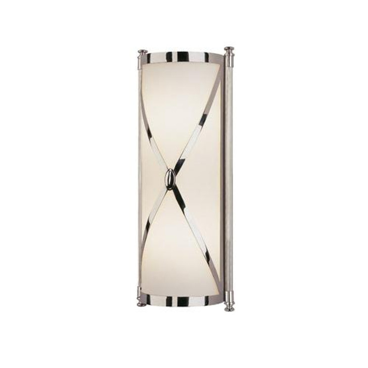 Chase Wall Sconce, 2-Light, Polished Nickel, Frosted White Glass, 16.5"H (S1986 24GZ7)