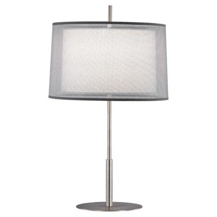 Saturnia Table Lamp, 1-Light, Stainless Steel, Silver Transparent Fabric Exterior Shade, 30"H (S2190 27FQ4)