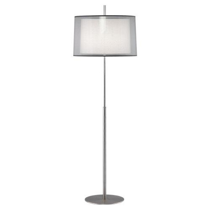 Saturnia Floor Lamp, 1-Light, Stainless Steel, Silver Transparent Fabric Exterior Shade, 63.75 (S2191 27FQ5)