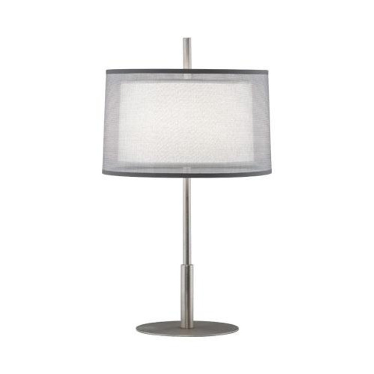 Saturnia Accent Lamp, 1-Light, Stainless Steel, Silver Transparent Fabric Exterior Shade, 22.75"H (S2194 27FQ8)