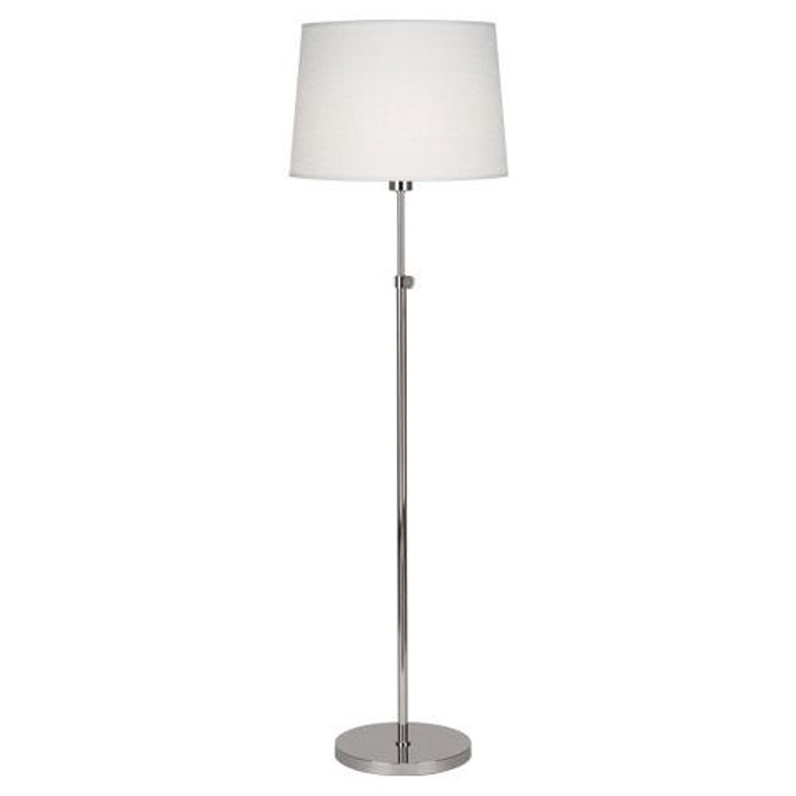 Koleman Floor Lamp, 1-Light, Polished Nickel, Oyster Linen Shade, 69 (S463 27GLZ)
