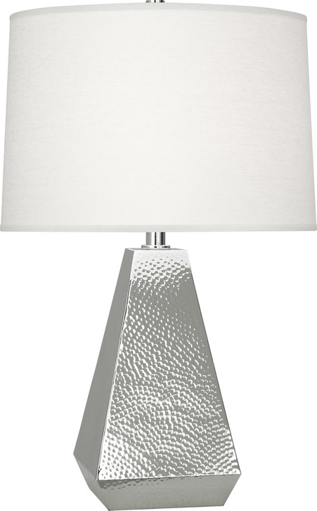 Dal Table Lamp, 1-Light, Polished Nickel, Oyster Linen Shade, 25.75"H (S9872 2EQVY)