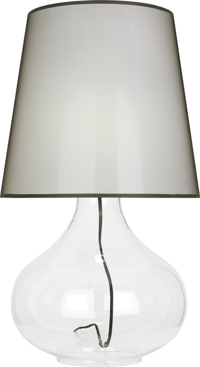 June Table Lamp, 1-Light, Clear Glass, Black Organza Fabric Shade, 30.75"H (459B 2ETU5)