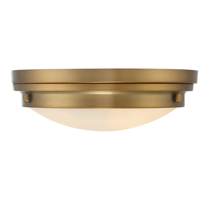 Lucerne Flush Mount, 3-Light, Warm Brass, Glass Shade, 15"W (6-3350-16-322 1JXCX)