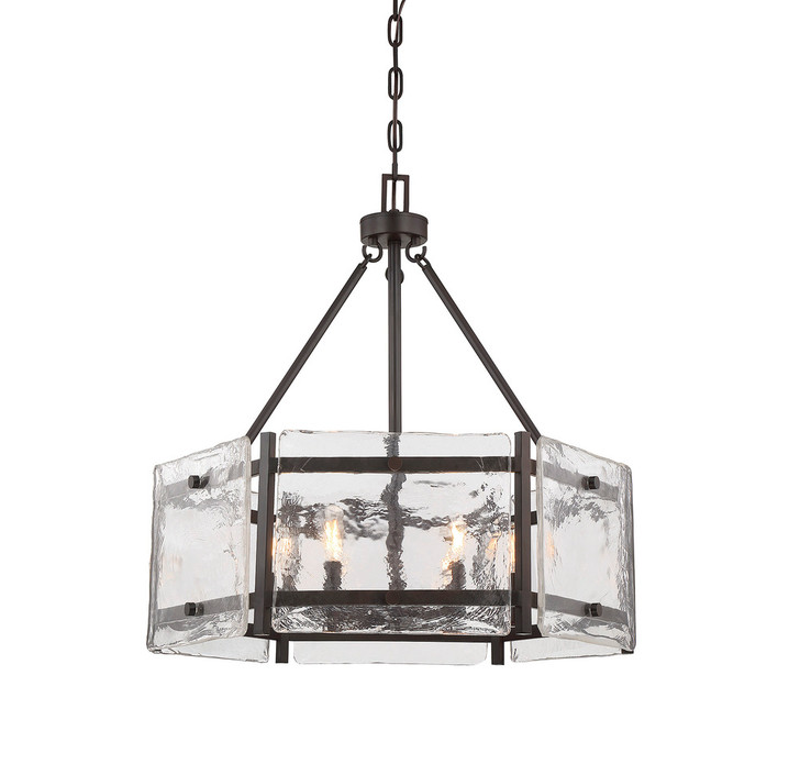 Glenwood Pendant, 6-Light, English Bronze, Glass Shade, 27"W (7-3040-6-13 1K266)