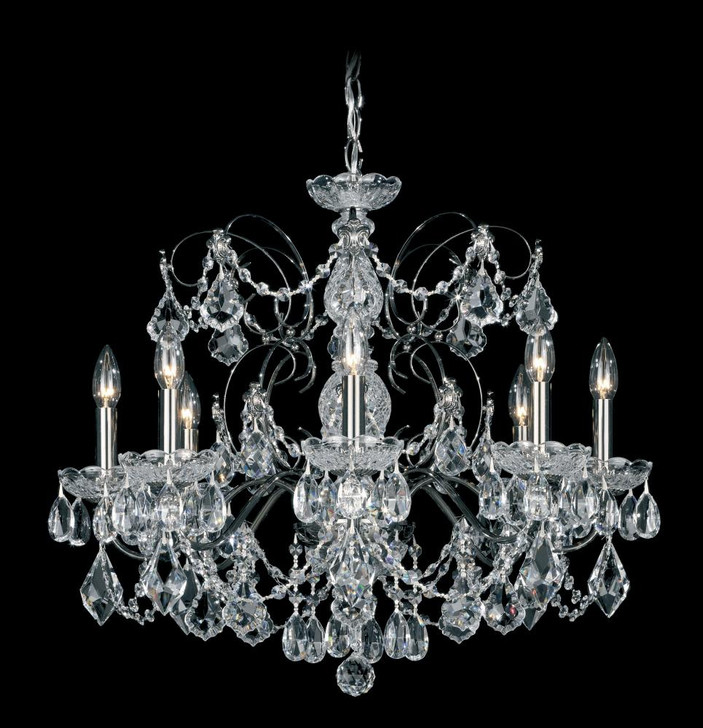 Century Chandelier, 8-Light, Polished Silver, Clear Heritage Crystal, 24"W (1707-40 1A2CH)