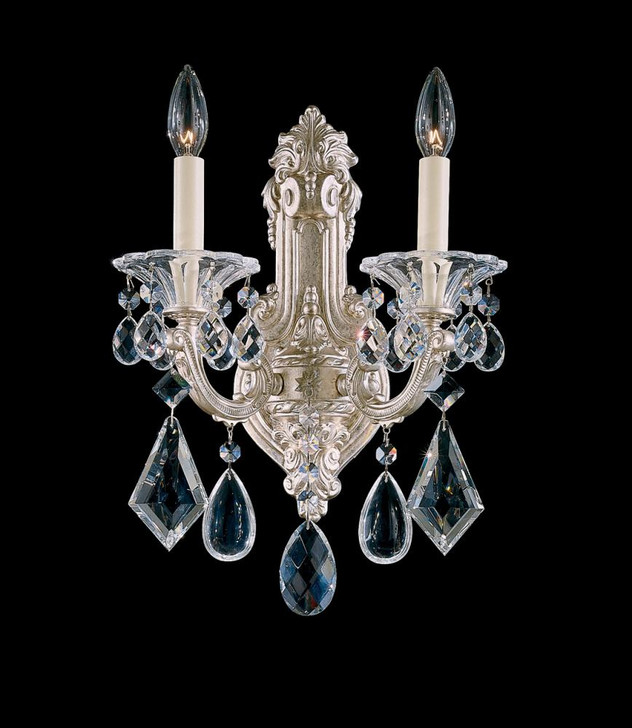 La Scala Wall Sconce, 2-Light, Heirloom Bronze, Clear Swarovski Crystal, 16.5"H (5070-76S AY7PW)