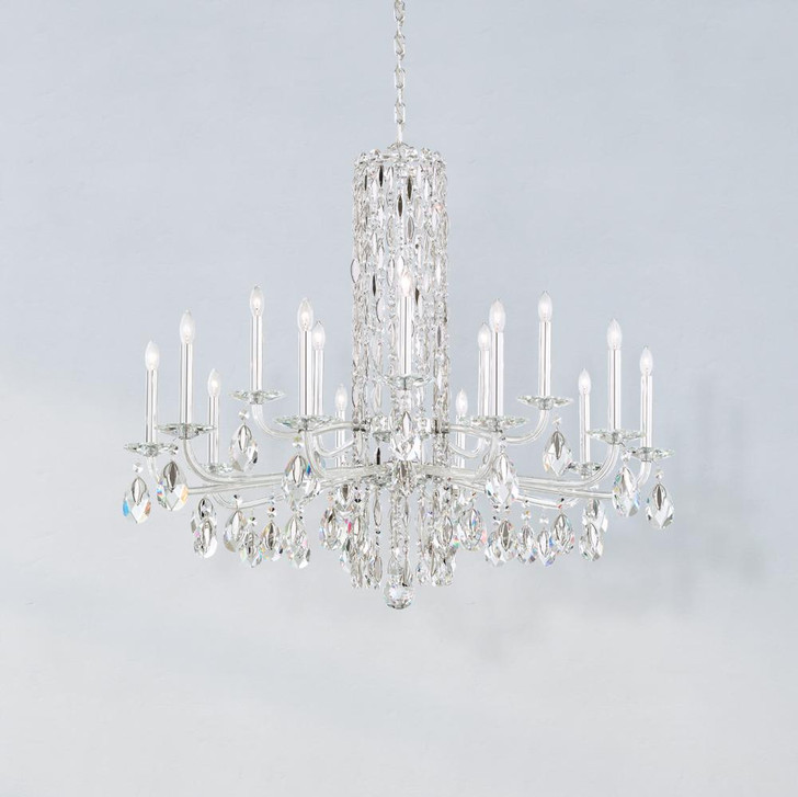 Sarella Chandelier, 15-Light, Polished Stainless Steel, Clear Heritage Crystal, 41"W (RS83151N-401H 1J5WWJ)