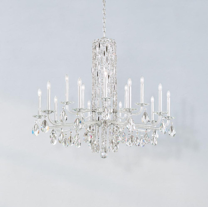 Sarella Chandelier, 15-Light, Antique Silver, Clear Heritage Crystal, 41"W (RS83151N-48H 1J5WWK)