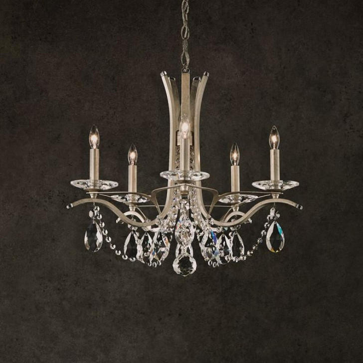 Vesca Chandelier, 5-Light, Black, Clear Heritage Crystal, 23"W (VA8355N-51H 1J5YUN)