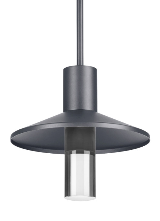 Ash Outdoor Pendant, 1-Light, LED, Charcoal, 12.5"W (700OPASHL927CHUNV 703E1CP)