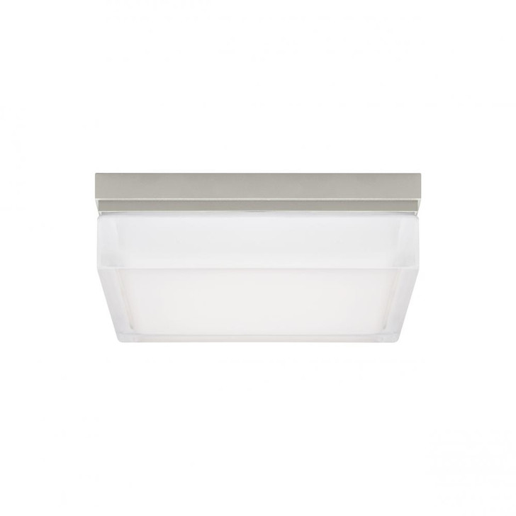 Boxie Outdoor Flush Mount, 1-Light, LED, Satin Nickel, 9"W (700BXLS-LED3 703TCWP)