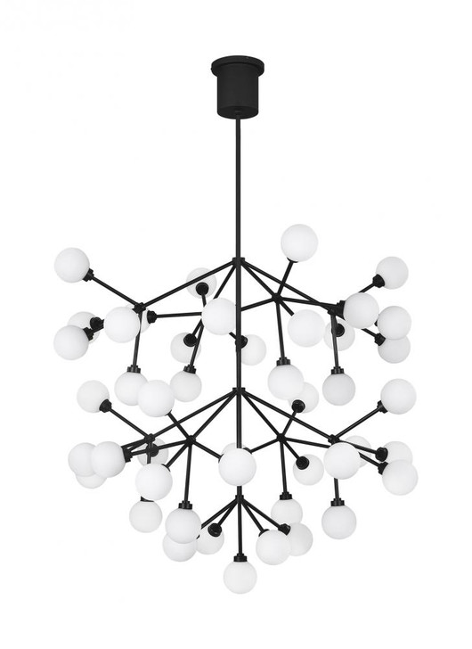 Mara Grande Chandelier, 45-Light, 3-Tier, LED, Matte Black, Glass, 32.5"W (700MRAGWB-LED927 70P9E5L)