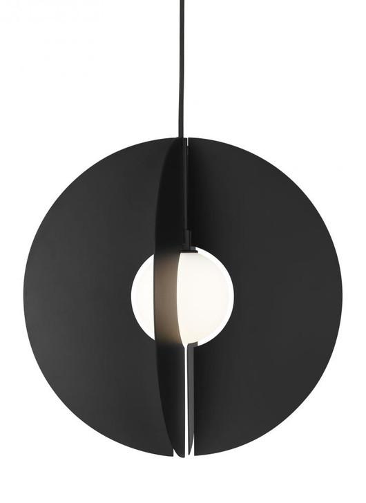 Orbel Round Pendant, 1-Light, Matte Black, 16"W (700TDOBLRB 70P9E6R)