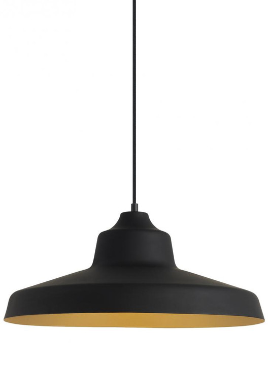 Zevo Outdoor Pendant, 1-Light, Black/Gold, 18"W (700TDZVOBG 70PD906)