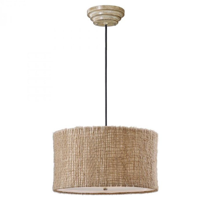 Burleson Drum Shade Pendant, 3-Light, Natural Twine, 22"W (21935 R8P4)