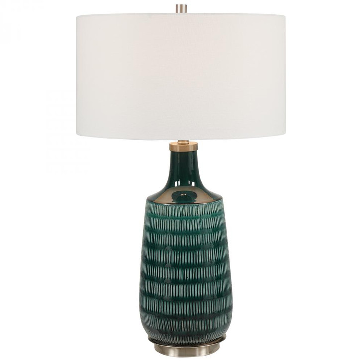 Scouts Table Lamp, 1-Light, Deep Teal Glaze, Brushed Nickel, 31"H (28376-1 A6AP4)