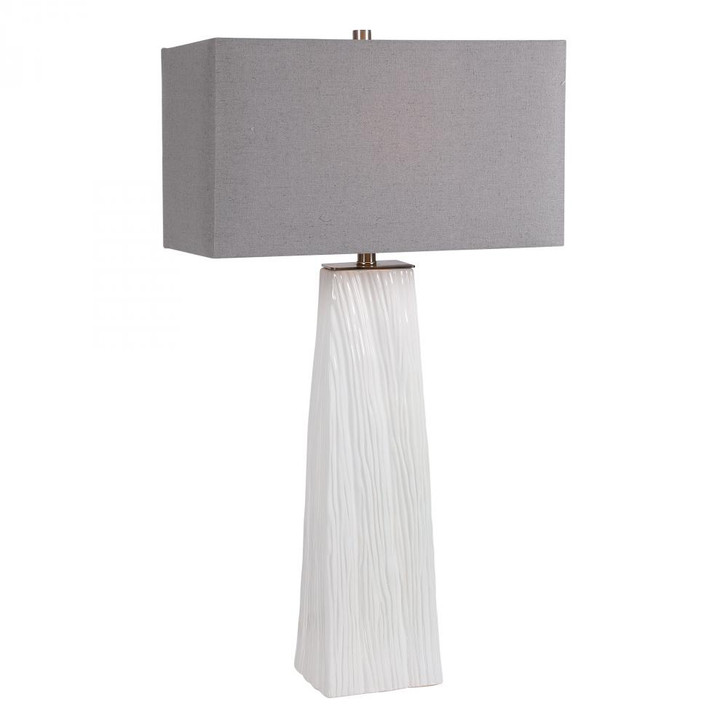 Sycamore Table Lamp, 1-Light, Gloss White, Brushed Nickel, 36"H (28383 A6APC)
