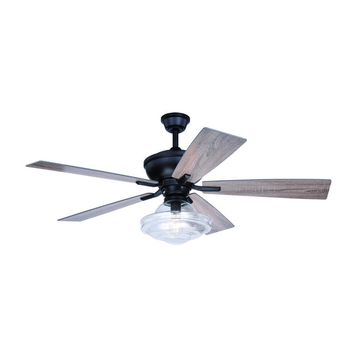 Huntley Ceiling Fan, 5-Blade, 1-Light, LED, Bronze, Driftwood/Dark Maple Blades, 52"W (F0066 J3VL)