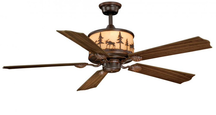 Yellowstone Ceiling Fan, 5-Blade, 4-Light, LED, Burnished Bronze, Rosewood/Dark Walnut Blades, 56"W (FN56305BBZ 86PK)