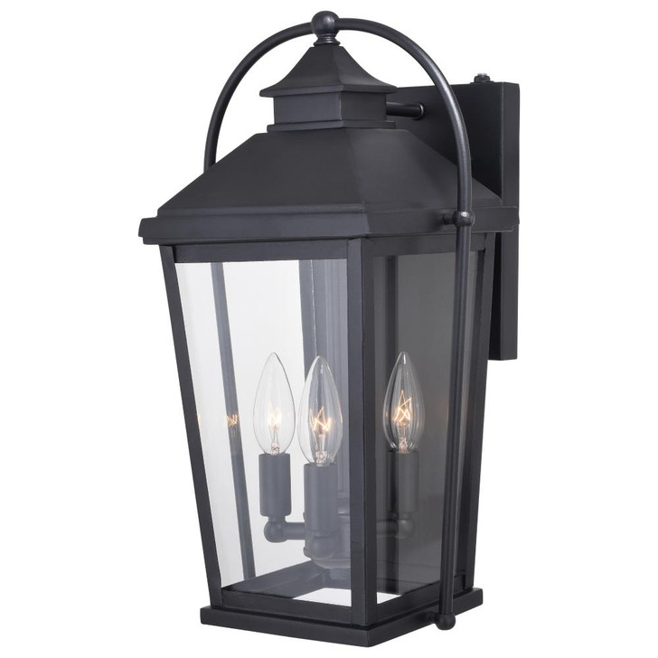 Lexington Outdoor Wall Lantern, 3-Light, Textured Black, 17.25"H (T0539 J6T8)