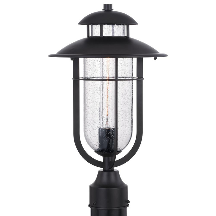 Bar Harbor Outdoor Post Light, 1-Light, Noble Bronze, Clear Seeded Glass Shade, 9.5"W (T0544 J6TE)