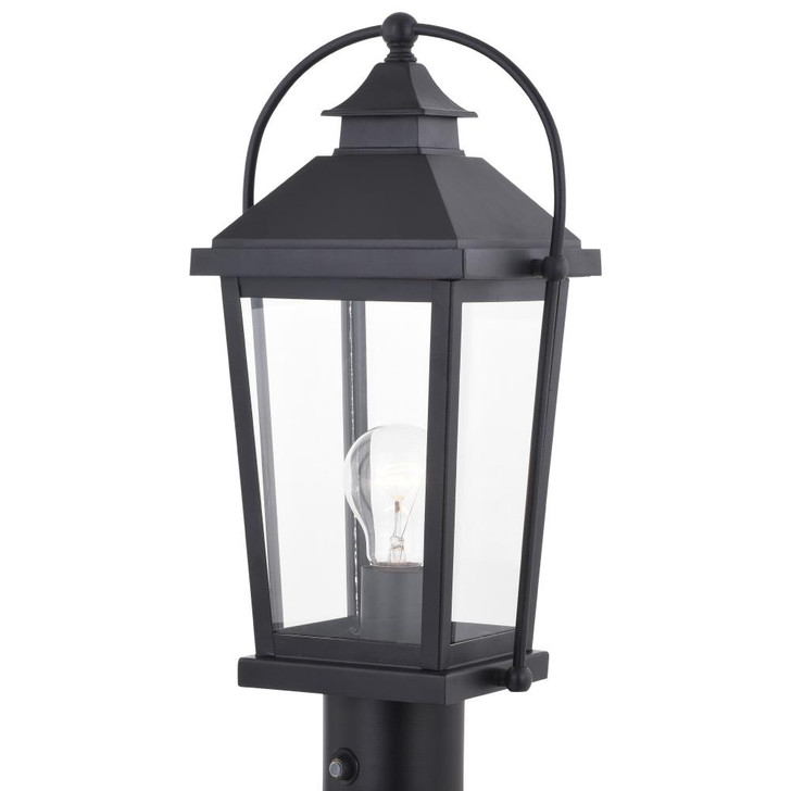 Lexington Outdoor Post Light, 1-Light, Textured Black, Clear Glass Shade, 17.75"H (T0550 J7NQ)
