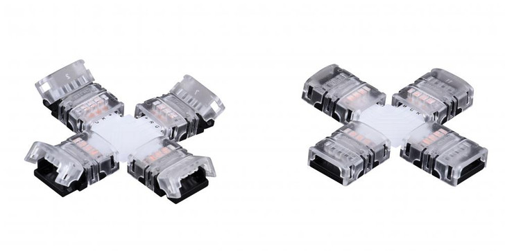 Instalux Tape Light X-Type 4-Way Snap Connector, White, 2.25"W (X0112 J3UE)