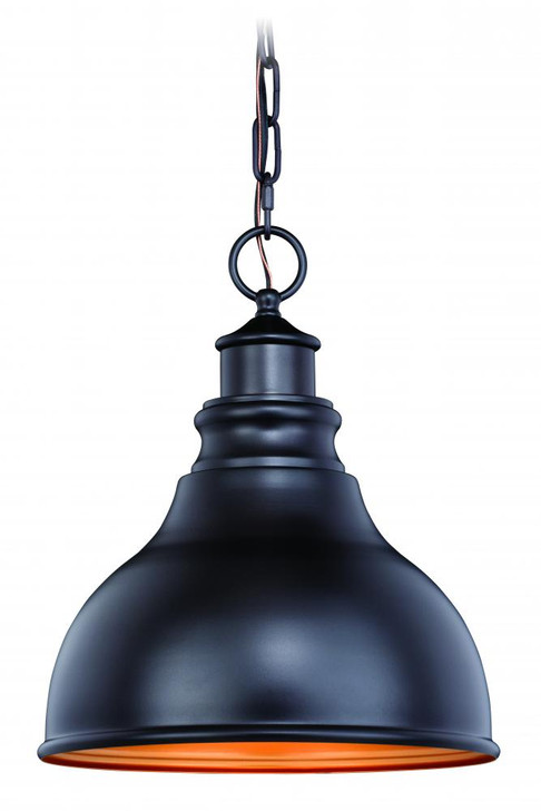 Delano Outdoor Pendant, 1-Light, Oil Burnished Bronze, Light Gold, 11"W (T0317 F8Z9)