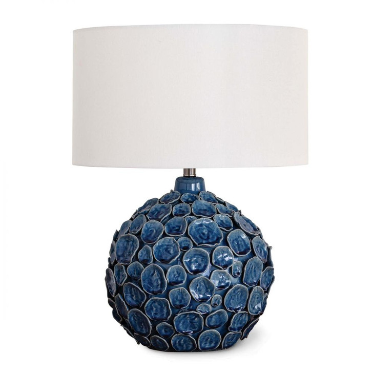 Lucia Table Lamp, 1-Light, Blue, Linen Shade, 26"H (13-1366BL 504ZZTA)