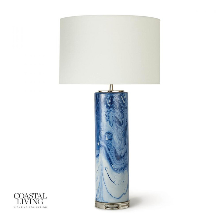 Coastal Living Table Lamp, 1-Light, Blue, Linen Shade, 32"H (13-1384 50500TN)
