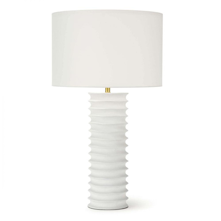 Nabu Table Lamp, 1-Light, White, Linen Shade, 30"H (13-1482WT 50500TV)