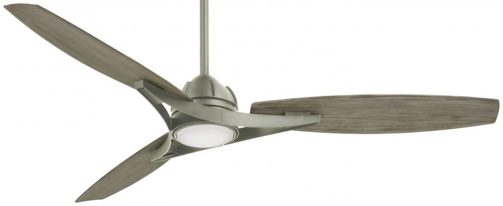 Molino Ceiling Fan, 3-Blade, 1-Light, LED, Burnished Nickel, Seashore Grey Blades, 65"W (F742L-BNK HL0X)