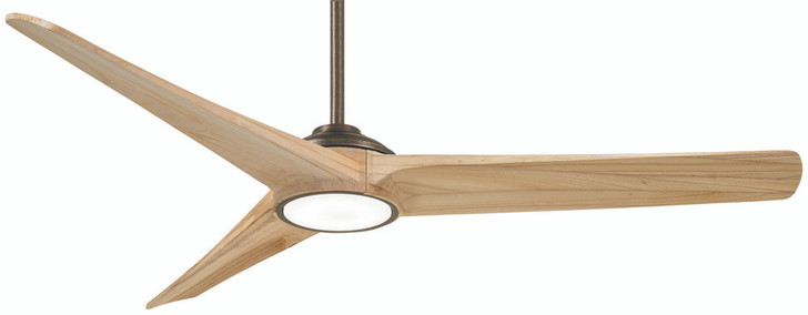 Timber Ceiling Fan, 3-Blade, 1-Light, LED, Heirloom Bronze, Maple Blades, 68"W (F747L-HBZ/MP HJZW)