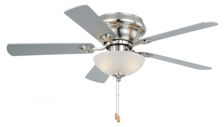 Expo Ceiling Fan, 5-Blade, 2-Light, LED, Satin Nickel, Maple/Silver Blades, 42"W (F0023 F33J)