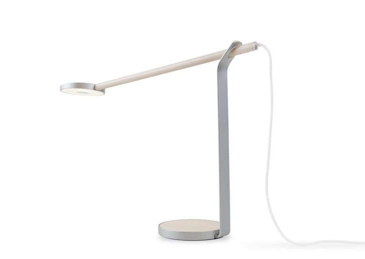 Gravy Desk Lamp, Warm Light, LED, Maple, Silver, 13.5"H (GR1-W-MPW-SIL-DSK 407U9PL)