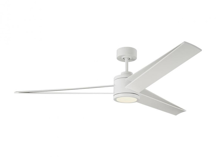 Armstrong Ceiling Fan, 3-Blade, 1-Light, LED, Matte White, Matte White ABS Blades, 60"W (3AMR60RZWD 9QZR)