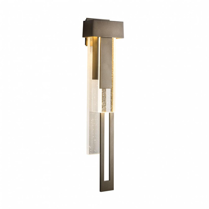 Rainfall Outdoor Left Wall Sconce, 1-Light, LED, Coastal Natural Iron, Seeded Clear Glass, 30.25"H (302533-LED-LFT-20-II0596 468008)