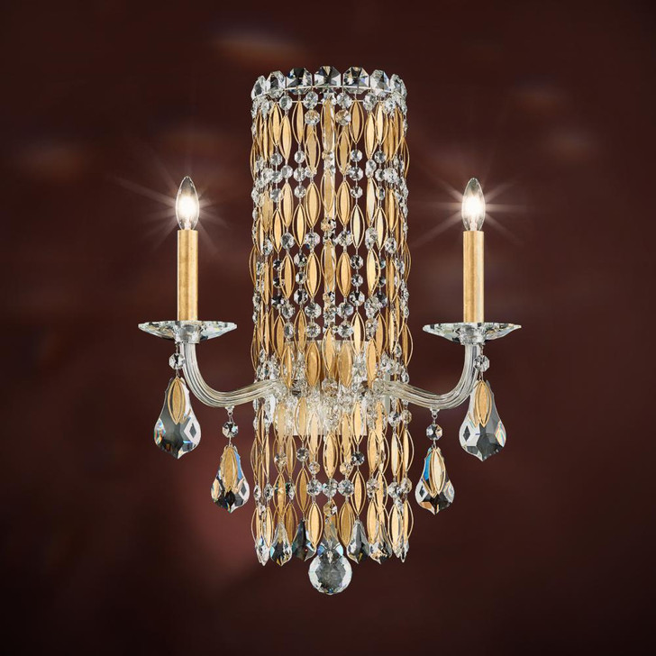 Sarella Wall Sconce, 2-Light, Antique Silver, Clear Heritage Crystal, 23"H (RS8332N-48H 1HWVU3)