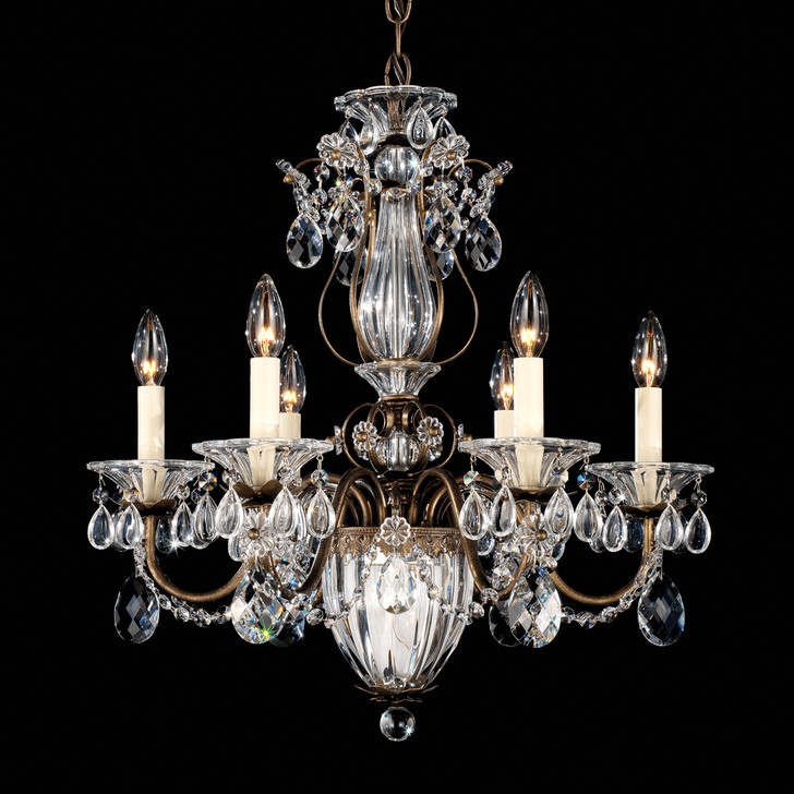 Bagatelle Chandelier, 7-Light, French Gold, Clear Swarovski Crystal, 21"W (1246-26S 1HWVW6)